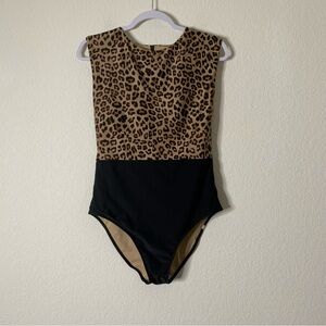 Summersalt The Surf Leo leopard print one-piece swimsuit / back zip 10